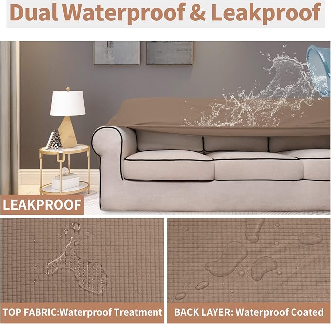 Easy-Going 100% Waterproof Couch Cover, 3 Cushion Couch Slipcover - Image 3