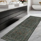 Dark Green 2x5 Runner Rug Non Slip Washable - Image 9