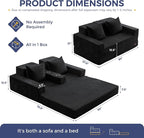 MAXYOYO Loveseat Sofa Bed, 4 in 1 Convertible Boneless Couch Folding Recliner - Image 2