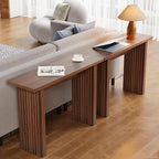 AVZEAR Mid Century Narrow Entryway Console Table, 43.3" Fluted Wood Couch Table - Image 3