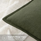 MIULEE Decorative Linen Lumbar Pillow Cover 12x20 Inch Dark Olive Green | Boho - Image 5