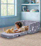 Kids Couch, 2-in-1 Soft Toddler Couch Fold Out - Image 2
