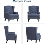 Accent Chair for Living Room, Mid Century Modern Upholstered Armchair, Wingback - Image 9