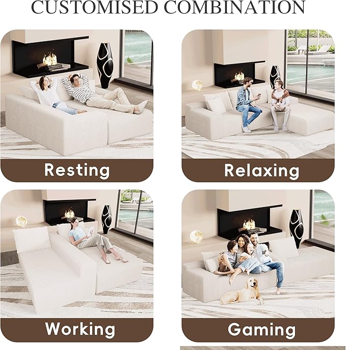 105" Convertible Sectional Couch - Image 3