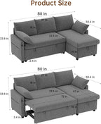 Sofa Bed, Apartment and Sunroom, Dark Gray - Image 2