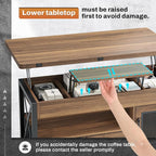 Itaar 40" Lift Top Coffee Table, 4 in 1 Coffee Tables - Image 6