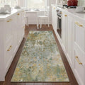 2x5 Green Rug Runners for Hallways Kitchen Non Slip Washable Entryway Runner by Acapet