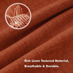 MIULEE Fall 100% Blackout Linen Curtains 42 x 63 Inch Burnt Orange 2 Panels | - Image 3