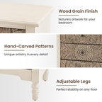 HOMPUS White 3 Drawer Dresser Set 2, Bedside Table Set of 2 - Image 5