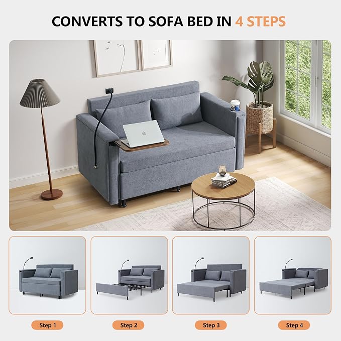 3-in-1 Convertible Sleeper Sofa Couch - Image 5