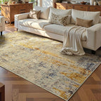 Ompaa Living Room Rug 5x7 Beige Area Rug Machine Washable Boho Rug Non Slip - Image 2