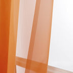 Sheer Orange Curtains, Sheer Curtains 84 inch Length 2 Panels Set, Rod Pocket - Image 7