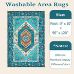 SERISSA 8x10 Washable Non Slip Boho Area Rug - Image 6