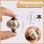 Ivory & Blue Pumpkin Knobs 12 Pack Ceramic Cabinet Knobs Vintage Drawer Pulls - Image 4