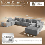 168" Cloud Sectional Couch, Comfort U Shaped Sofa - Image 2