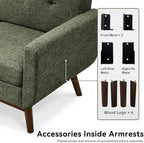 Kingfun 65.2" W Loveseat Sofa, Mid Century Modern Decor Love Seat Couches - Image 8