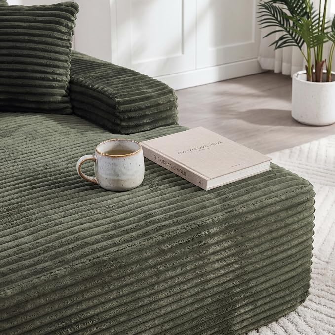 Oversized Boneless Chaise Sofa Bed, Corduroy Chaise Lounge Chair Indoor - Image 7