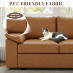 108 Inch Faux Leather Modular Sectional Sofa - Image 8