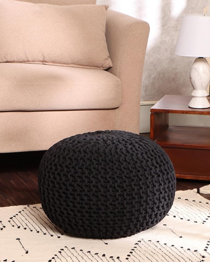 REDEARTH Round Pouf Foot Stool Ottoman - Image 9