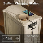 STO'SENSE Nightstand w/Charging Station & 3 Drawers, Pre-Assembled, Vintage - Image 3