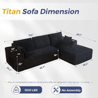 MAXYOYO 104" Modular Sectional Couch - Image 2