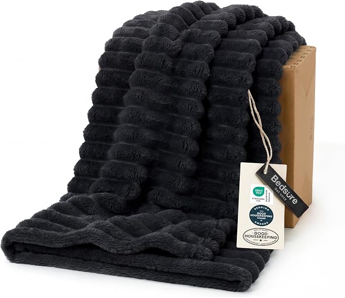 Bedsure Soft Twin Blanket for Bed Decor Gifts Black 60"x80" | Birthday Gifts by Unknown