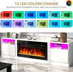oneinmil 80” TV Stand with 36” Electric Fireplace, Large Modern Media - Image 4