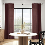 Reddish Brown Linen Curtains 84 Inch Length 2 Panels Set - Image 6