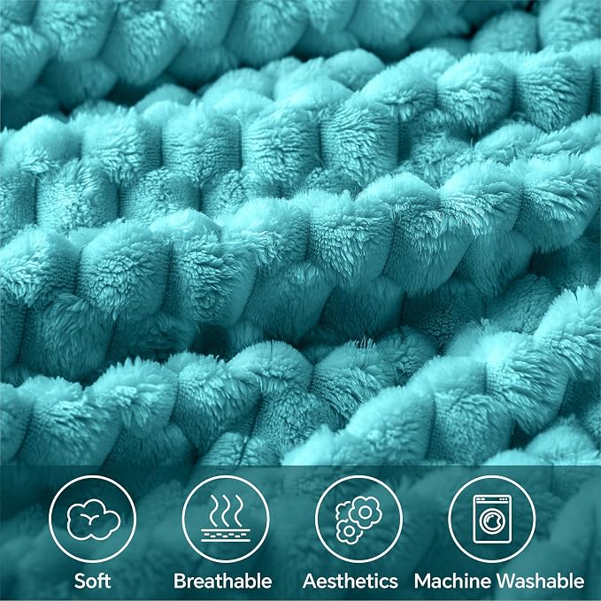 BEDELITE Teal Throw Blanket for Couch, Soft Cozy Gifts for Women, 50 * 60 | 3D - Image 3
