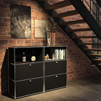 Metal Shelf with 2 Flap Doors, Large Capacity Cabinet, DIY Modern Home - Image 8