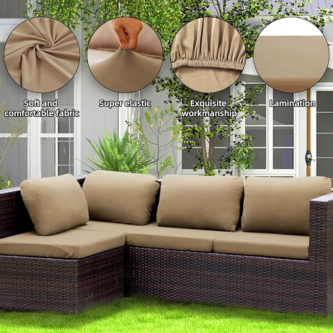 8PCS Patio Cushion Covers.Patio Furniture Couch SeatSlipcovers | Washable - Image 3