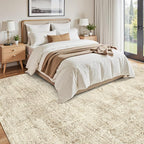 Soalmost Washable Area Rug 8x10 Large Soft Living Room Rugs Light Brown | - Image 3