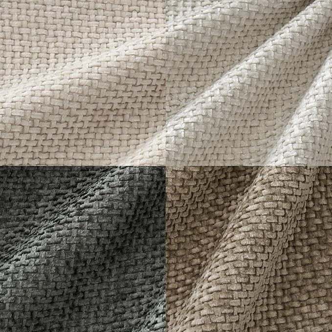 MIULEE Soft Decorative Chenille Euro Pillow Covers Neutral 26x26 Pack of 4 | - Image 2