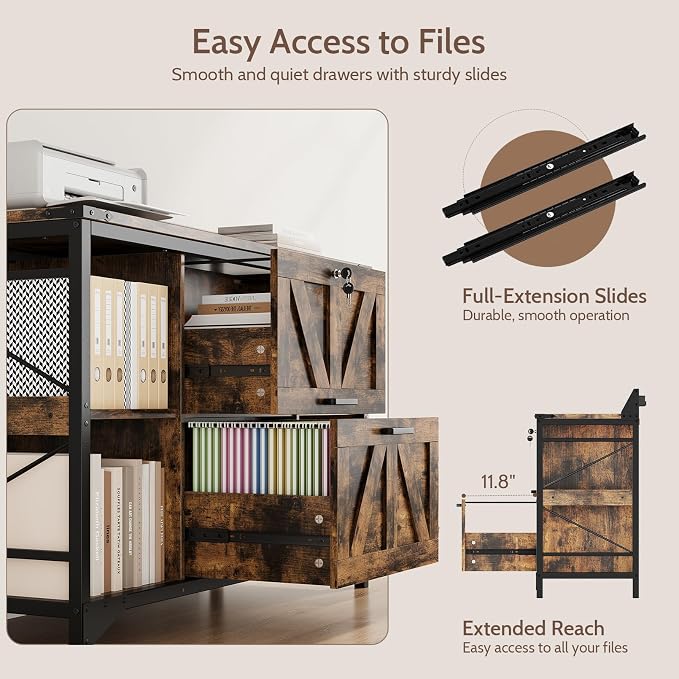 44" File Cabinet, Lateral Filing Cabinet - Image 6