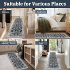 Yamaziot 2x10 Washable Hallway Runner Rug Non Slip Floral Carpet, Stain - Image 5