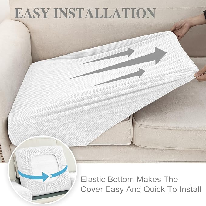LA MEACK Couch Cushion Covers Seat Cushion Cover Stretch Couch Cover Separate - Image 5