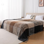 Boho Throw Blanket, Chenille Jacquard Tassels Throw Blankets - Image 2