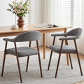 DUMOS Dining Chairs Set of 2, Linen Fabric Upholstered Kitchen Side Chairs by DumosLifestyle
