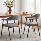 DUMOS Dining Chairs Set of 2, Linen Fabric Upholstered Kitchen Side Chairs by DumosLifestyle