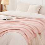 CozeCube Pink Seed Stitch Throw Blanket 50"x60", Farmhouse Decor | Blanket - Image 6