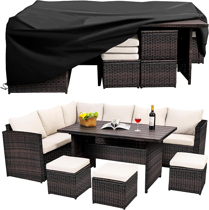 Wumiokio Patio Furniture Set, 7 Pieces Outdoor Patio Furniture by Wumiokio