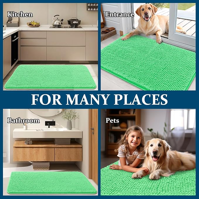 OLANLY Dog Door Mat for Muddy Paws 30x20, Super Absorbent Chenille Mud Mat | - Image 8
