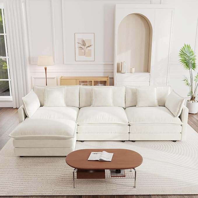 mikibama Modular Sectional Sofa, 111.5 Inch L Shaped Couch Set - Image 4