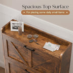 MU Shoe Storage Cabinet with 2 Flip Drawers, Freestanding Shoe Rack Cabinet - Image 8