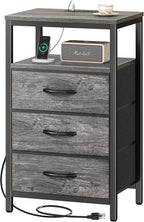 Huuger Nightstand with Charging Station, 27.6 Inch End Table Bedside Table with - Image 9