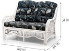 Malibu Lounge Loveseat Sofa Natural Rattan Wicker Handmade Design - Image 2