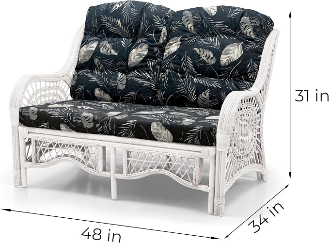 Malibu Lounge Loveseat Sofa Natural Rattan Wicker Handmade Design - Image 2