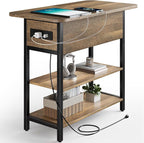 Yoobure End Table with Charging Station, Flip Top Side Table with USB Ports and by Yoobure
