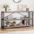 LVB Extra Long 3-Tier Sofa Table, Industrial Console Table by LVB