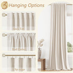 100% Blackout Linen Curtains 78 Inch Length 2 Panels Set - Image 6
